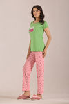Sweet Moon Knit Cotton Pyjama Set - Pastelpink Green — thumbnail 3